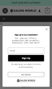 How salonworld.com.au looks like on a mobile device such as an iPhone.