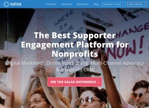 How salsalabs.com looks like on a tablet such as an iPad.