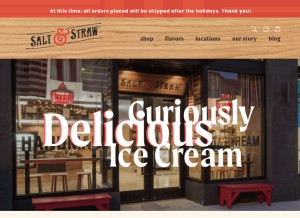 How saltandstraw.com looks like on a tablet such as an iPad.
