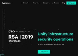 How saltstack.com looks like on a tablet such as an iPad.