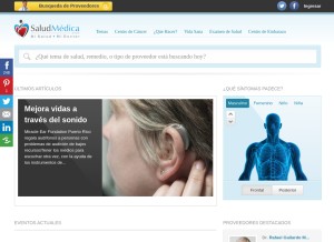 How saludmedica.com looks like on a tablet such as an iPad.