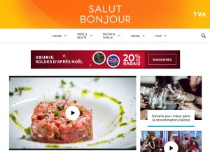 How salutbonjour.ca looks like on a tablet such as an iPad.