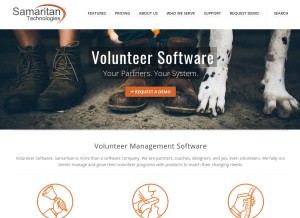 How samaritan.com looks like on a tablet such as an iPad.