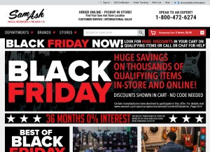 How samash.com looks like on a tablet such as an iPad.