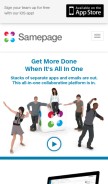 How samepage.io looks like on a mobile device such as an iPhone.