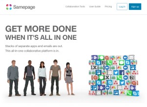 How samepage.io looks like on a tablet such as an iPad.