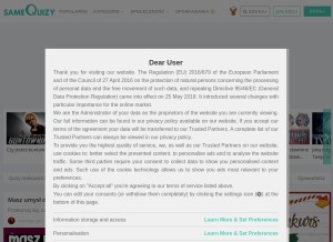 How samequizy.pl looks like on a tablet such as an iPad.