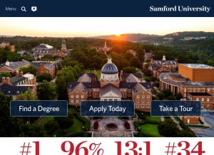 How samford.edu looks like on a tablet such as an iPad.