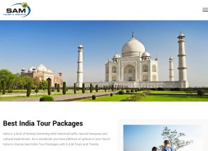 How samindiatours.com looks like on a tablet such as an iPad.