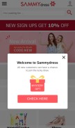 How sammydress.com looks like on a mobile device such as an iPhone.