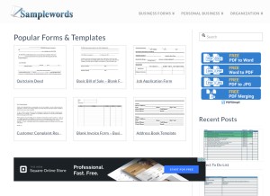 How samplewords.com looks like on a tablet such as an iPad.