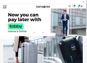 How samsonite.com.kw looks like on a tablet such as an iPad.