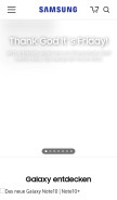 How samsung.de looks like on a mobile device such as an iPhone.