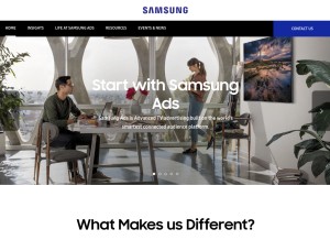 How samsungads.com looks like on a tablet such as an iPad.