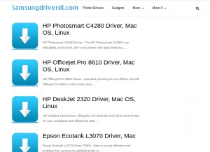 How samsungdriverdl.com looks like on a tablet such as an iPad.