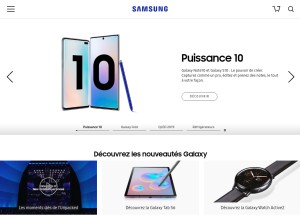 How samsungelectronics.com looks like on a tablet such as an iPad.