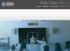 How samuelmerritt.edu looks like on a tablet such as an iPad.