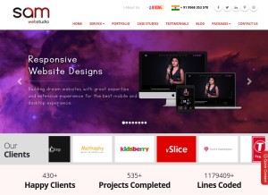 How samwebstudio.com looks like on a tablet such as an iPad.