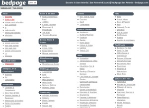 How sanantonio.bedpage.com looks like on a tablet such as an iPad.