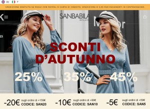 How sanbabila-milano.com looks like on a tablet such as an iPad.