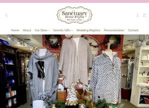 How sanctuaryhomeandgifts.com looks like on a tablet such as an iPad.