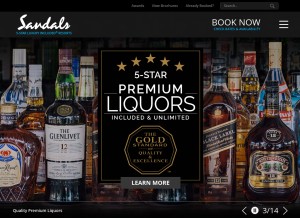 How sandals.com looks like on a tablet such as an iPad.