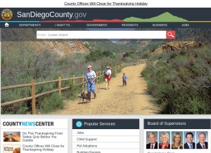 How sandiegocounty.gov looks like on a tablet such as an iPad.