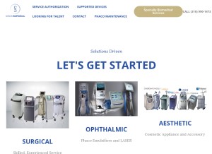 How sandosurgical.com looks like on a tablet such as an iPad.