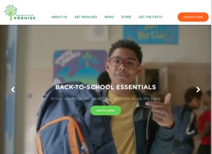 How sandyhookpromise.org looks like on a tablet such as an iPad.