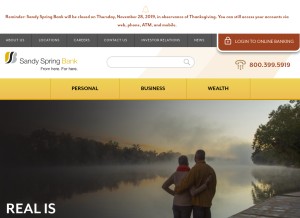How sandyspringbank.com looks like on a tablet such as an iPad.