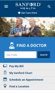 How sanfordhealth.org looks like on a mobile device such as an iPhone.