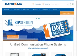 How sangoma.net looks like on a tablet such as an iPad.