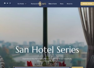 How sanhotelseries.com looks like on a tablet such as an iPad.
