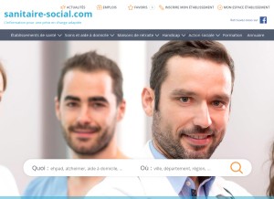 How sanitaire-social.com looks like on a tablet such as an iPad.