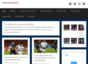 How sanlorenzowebsite.com.ar looks like on a tablet such as an iPad.