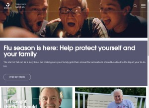 How sanofi.us looks like on a tablet such as an iPad.