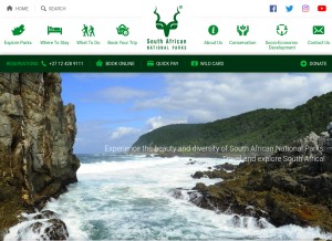 How sanparks.org looks like on a tablet such as an iPad.
