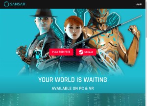 How sansar.com looks like on a tablet such as an iPad.