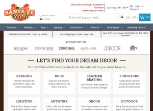 How santaferanch.com looks like on a tablet such as an iPad.