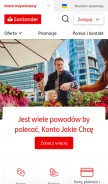 How santander.pl looks like on a mobile device such as an iPhone.
