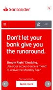 How santanderbank.com looks like on a mobile device such as an iPhone.