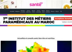 How santeplusmag.com looks like on a tablet such as an iPad.