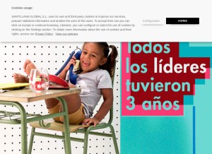 How santillana.com looks like on a tablet such as an iPad.