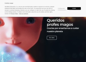 How santillana.es looks like on a tablet such as an iPad.