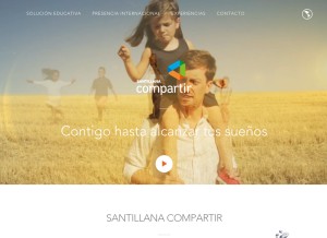 How santillanacompartir.com looks like on a tablet such as an iPad.
