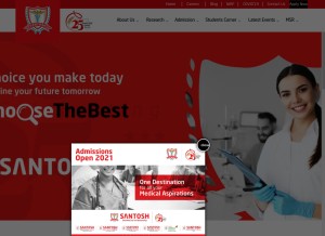 How santosh.ac.in looks like on a tablet such as an iPad.