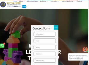 How santoshreddyinternationalschools.com looks like on a tablet such as an iPad.
