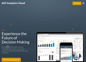 How sapanalytics.cloud looks like on a tablet such as an iPad.