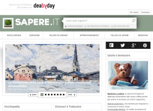 How sapere.it looks like on a tablet such as an iPad.