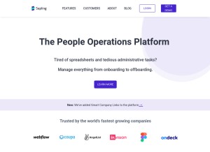 How saplinghr.com looks like on a tablet such as an iPad.